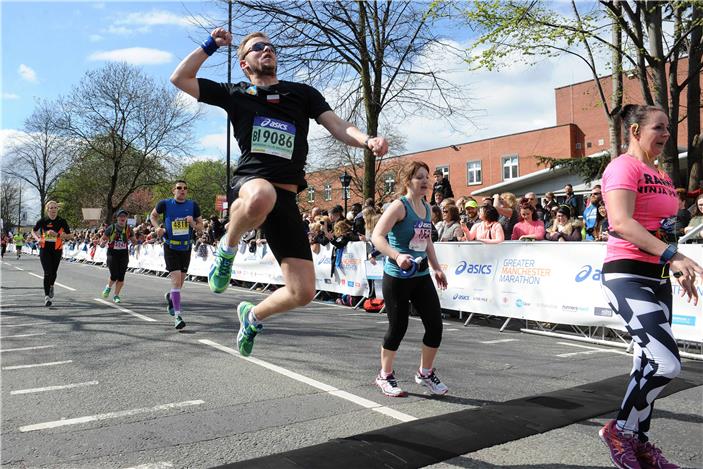 Jumping for Joy at Manchester 42k 020417